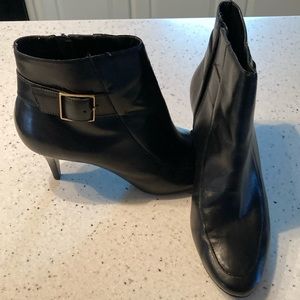 Women’s black leather ankle boots